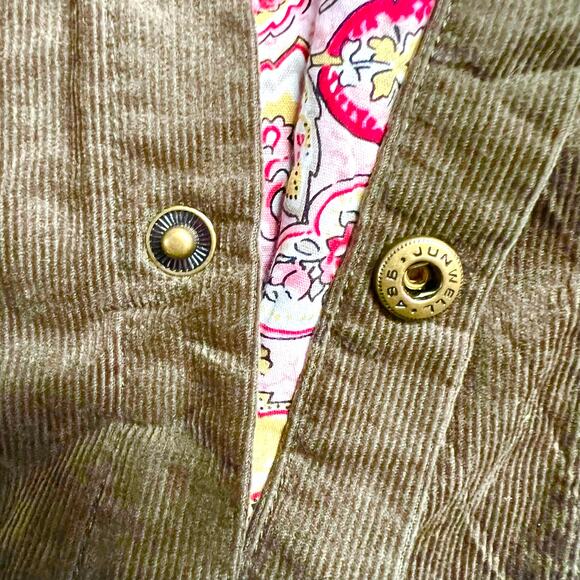 Pampolina Girls Dress 3T Green Corduroy & Taffeta Embroidered Sleeveless $110 - Picture 4 of 9